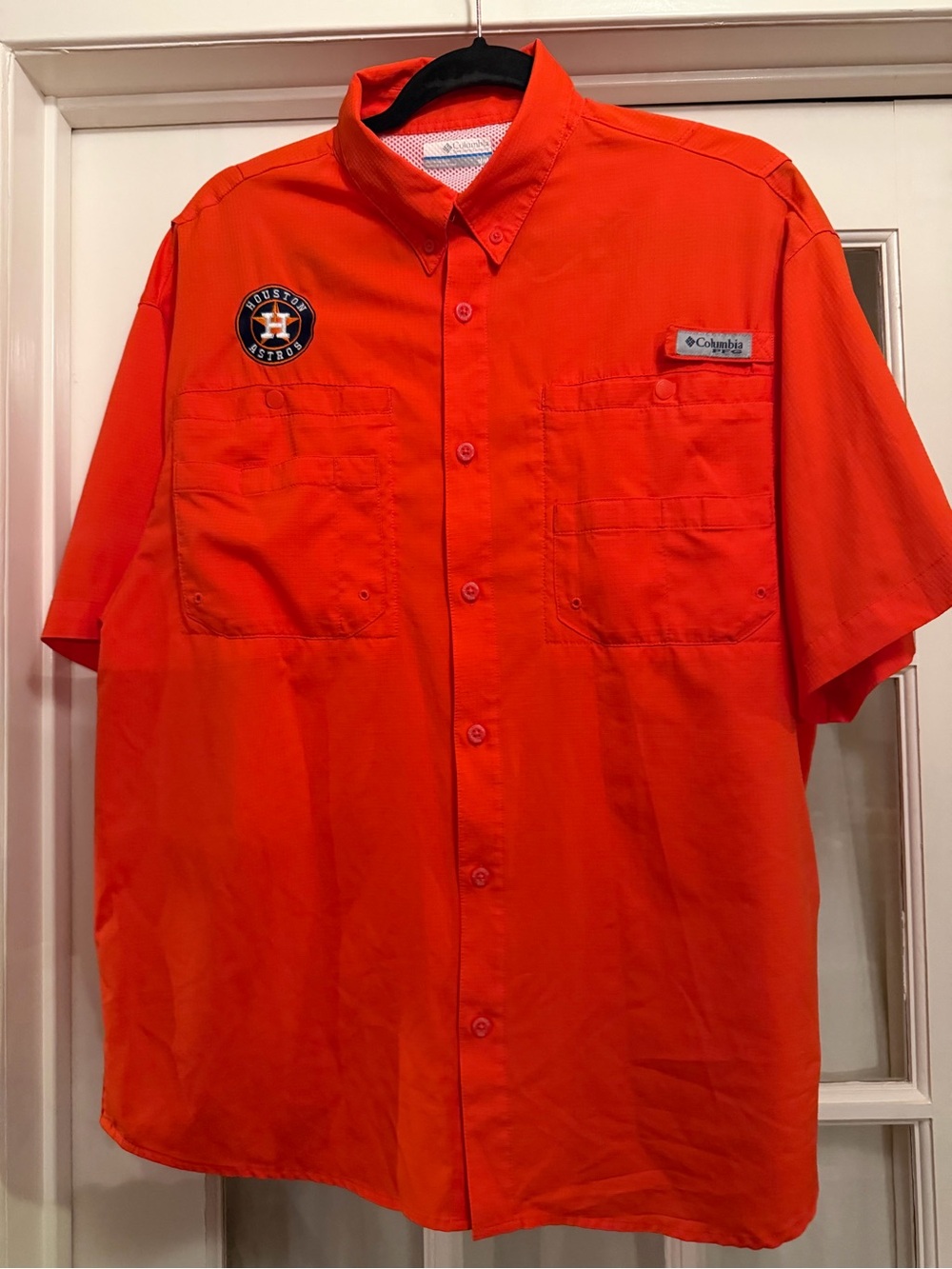 Columbia Houston Astros PFG Men's Medium Omni Shade Button-down Fishing Shirt